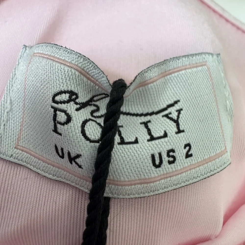 Oh Polly Hayami Bandeau Ruched Ruffle-Trim Maxi Dress in Blush - Size 2 - Picture 15 of 16